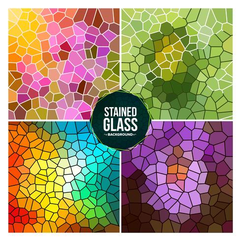 Multicolor Broken Stained Glass Background Set vector