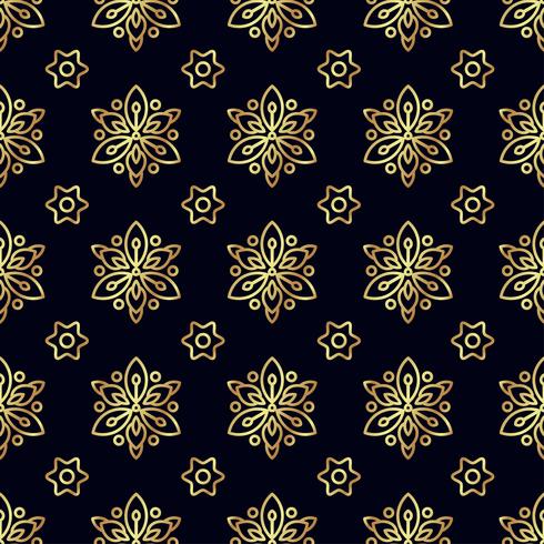 Gold flower seamless pattern. vector