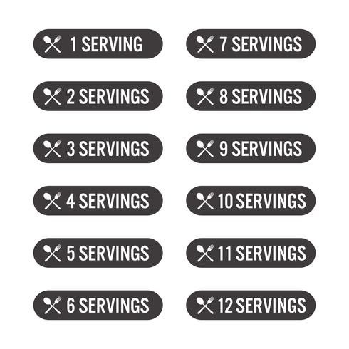 Icons set of number of servings for food products vector