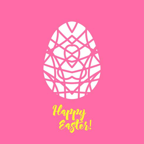 Happy Easter Laser cutting template for greeting cards vector