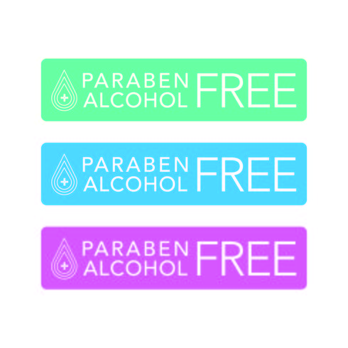 Conjunto de iconos sin parabeno y alcohol vector