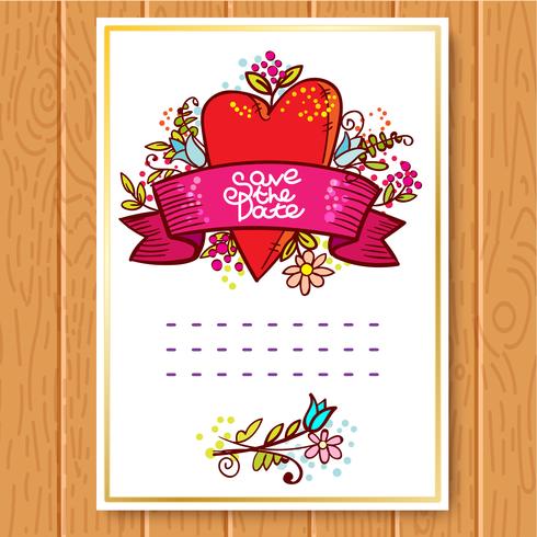 Wedding invitation save the date cards  vector