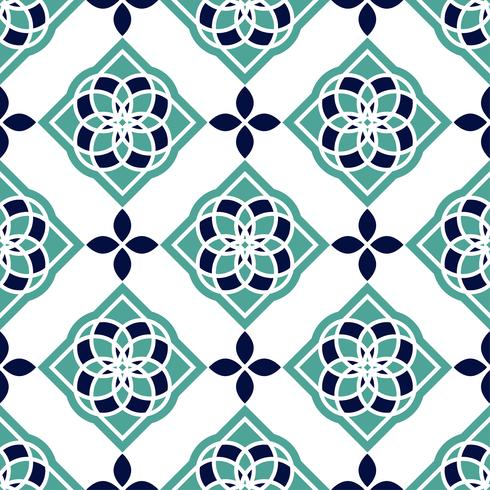 Portuguese azulejo tiles. Blue and white gorgeous seamless patterns.  vector