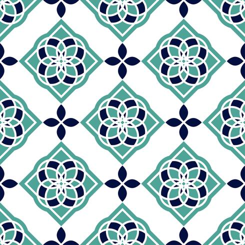 Azulejos de azulejo portugués. Modelos inconsútiles magníficos azules y blancos. vector