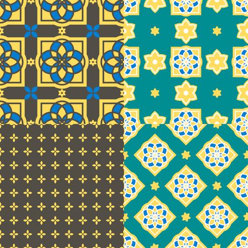 Portuguese azulejo tiles. Seamless patterns.  vector