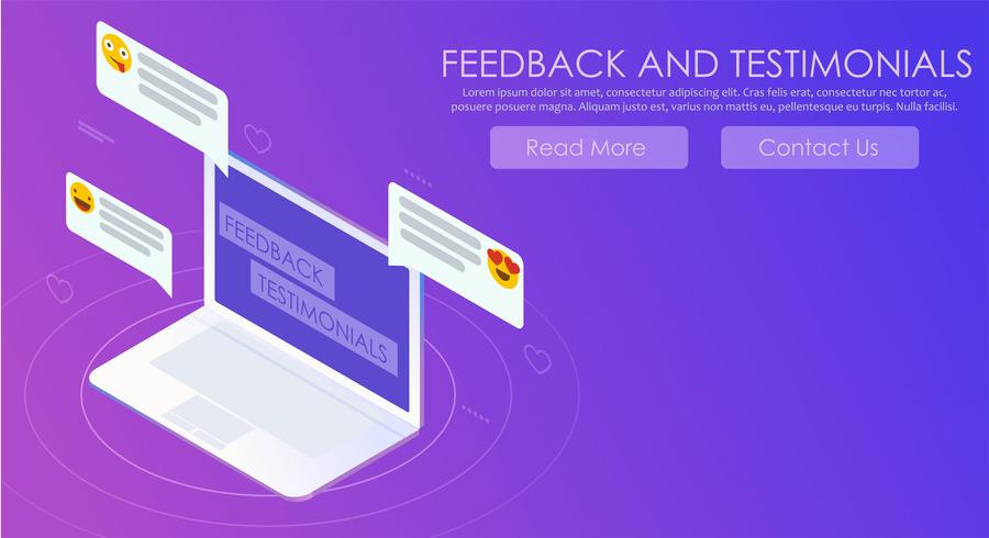 Feedback and testimonials gradient banner vector