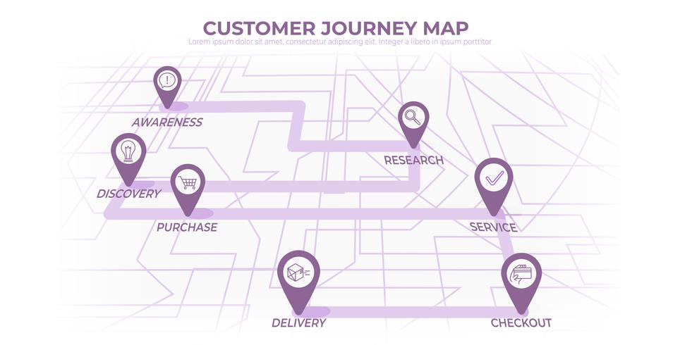 Digital map with colorful seven points vector