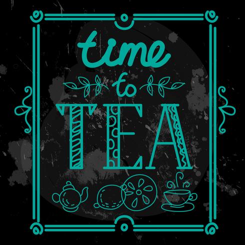 icon set with tea in flat style vector