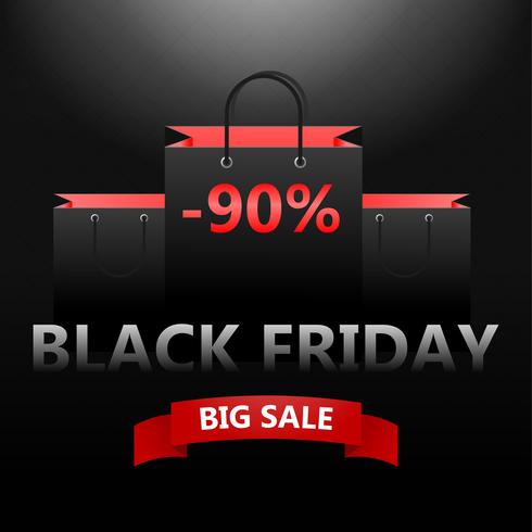 Black Friday flyer Fondo textural con paquetes para compras. vector