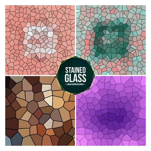 Multicolor Broken Stained Glass Background Set vector