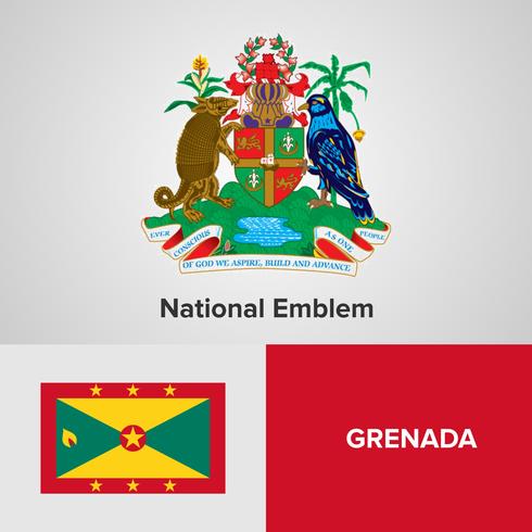 National Emblem, Map and flag  vector