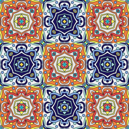 Portuguese azulejo tiles. Blue and white gorgeous seamless patte vector