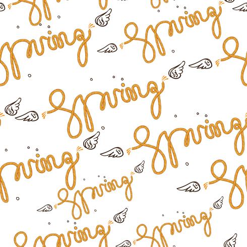 Seamless pattern spring vector