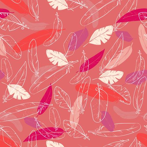 seamless pattern with raven s feathers. pastel color vector