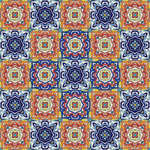 Portuguese azulejo tiles. Blue and white gorgeous seamless patte vector