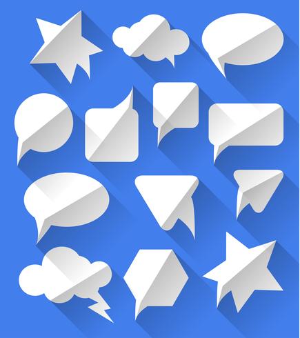 Blank empty white speech bubbles vector