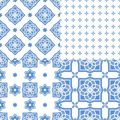 Azulejos de azulejo portugués. Patrones sin fisuras vector