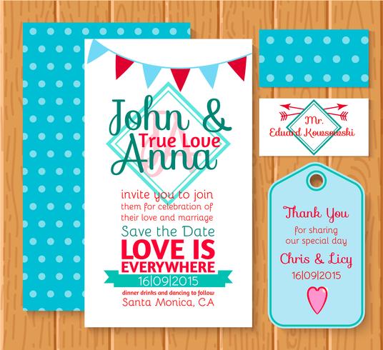 Invitación de boda guardar las tarjetas de fecha vector