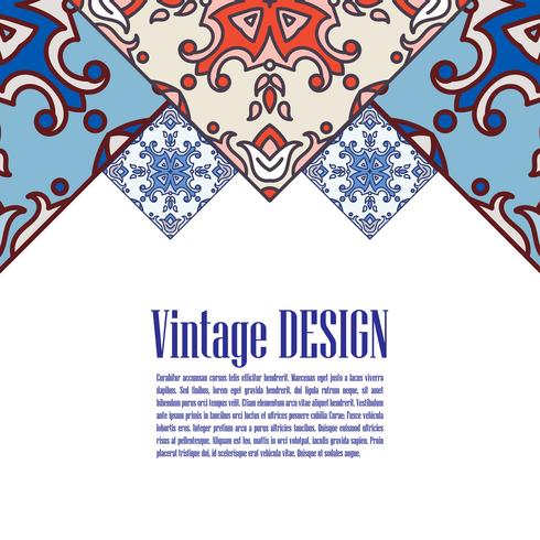 Banner azulejos in Portuguese tiles style  for business.  vector