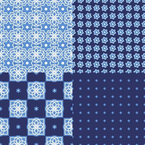 Portuguese azulejo tiles. Seamless patterns.  vector