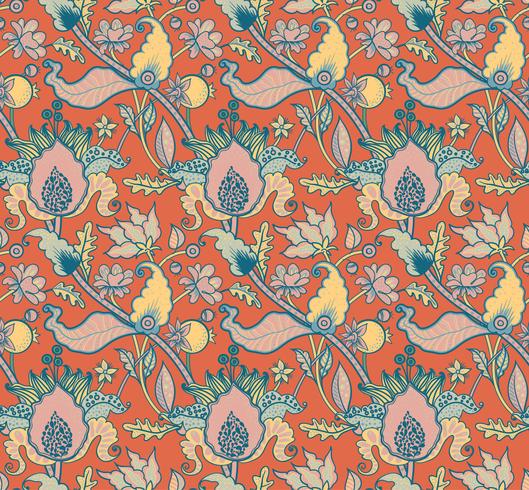 Indian National paisley ornament for cotton, linen fabrics. vector