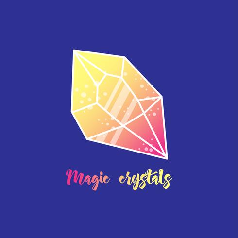 Magic crystals of pyramidal shape. vector