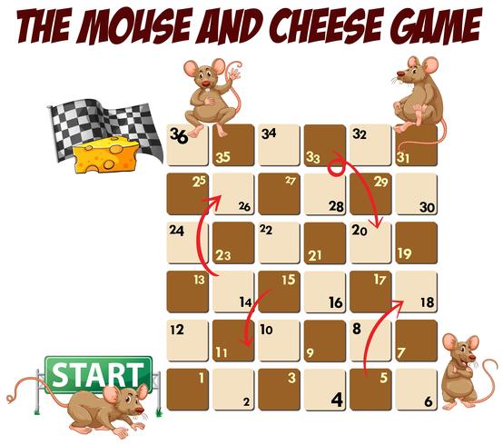 Maze game with mouse and cheese vector