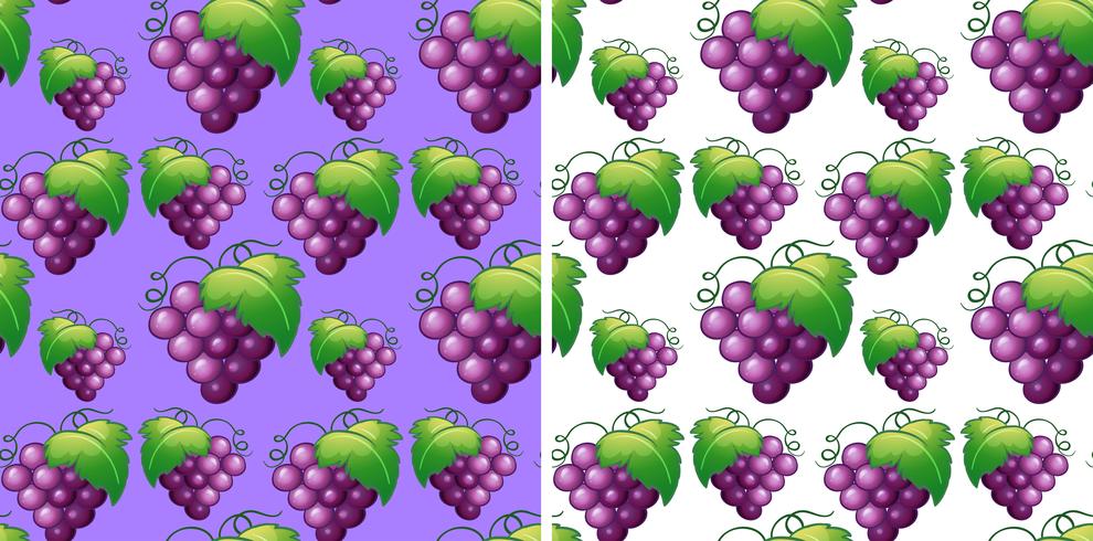 Seamless background with fresh grapes vector