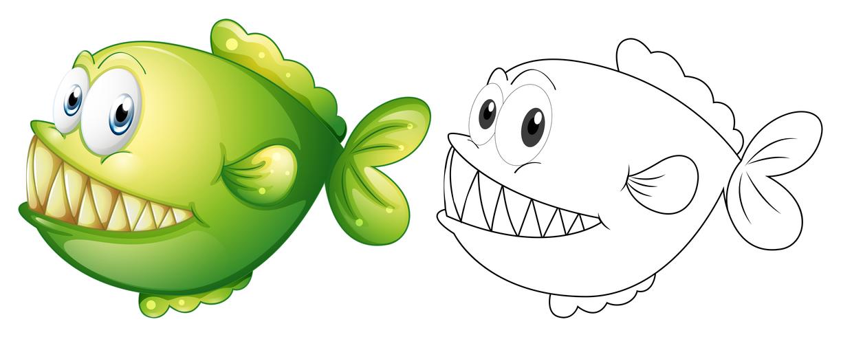 Animal outline for piranha fish vector