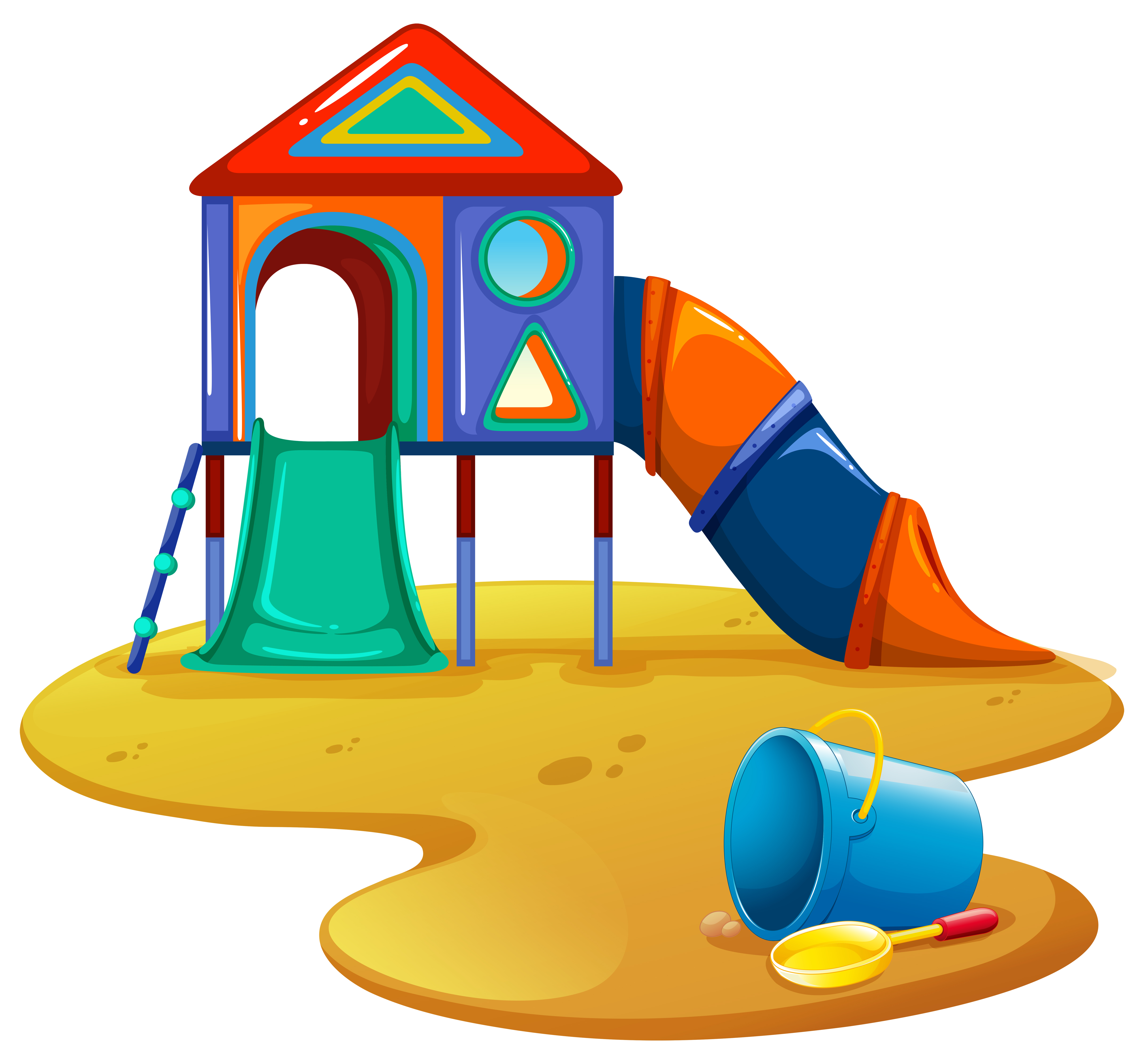 Playground With Slide And Toys 352700 Vector Art At Vecteezy