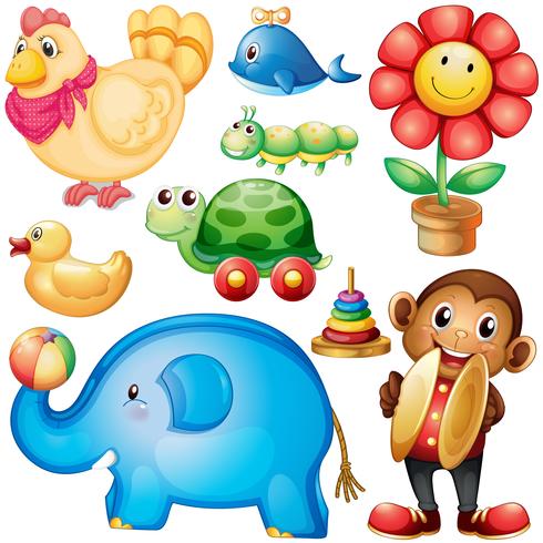 Different designs of toys vector