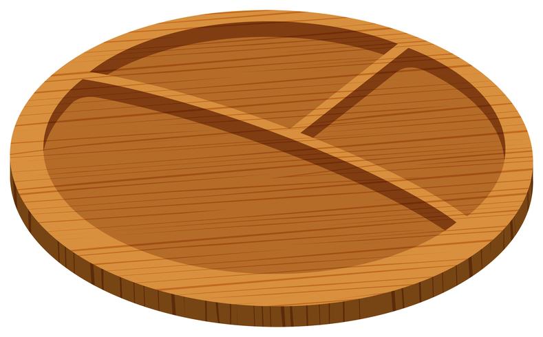 Wooden tray with three holes vector