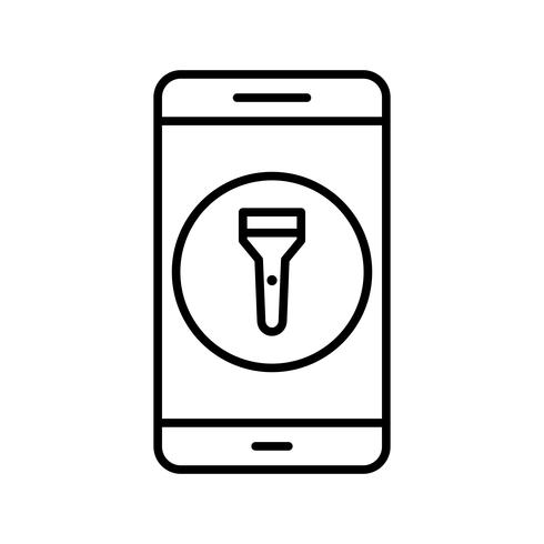 Icono de Vector de aplicación móvil de luz de flash