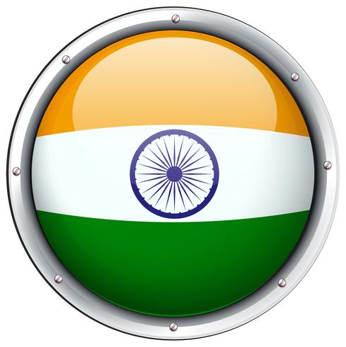 India flag on round badge vector