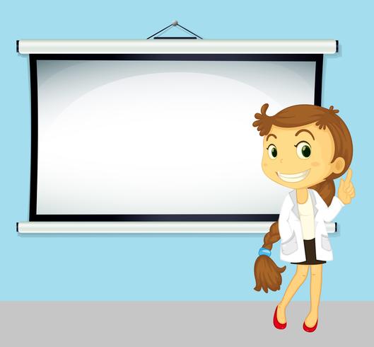 Doctor and white screen on the wall vector