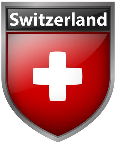 Switzerland flag on badge design vector