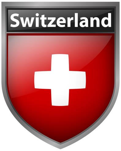 Bandera de Suiza en el diseño de la insignia vector