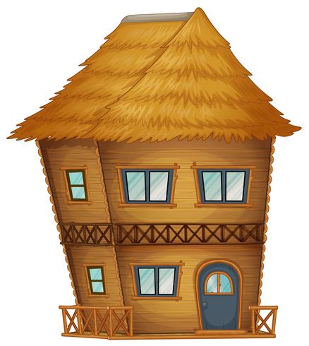 Two stories hut made of bamboo vector