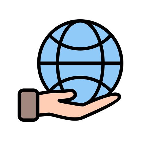 Earth on hand Vector Icon