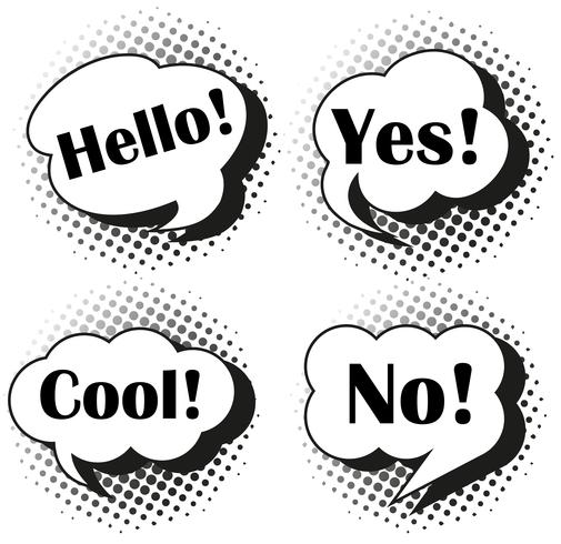 Expressions in speech bubbles vector