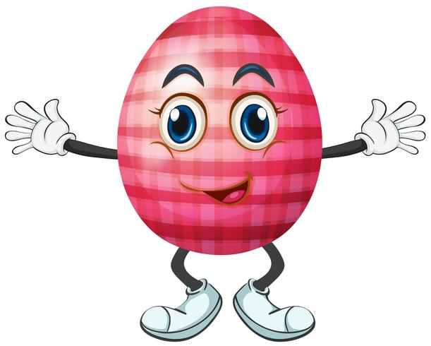 Huevo de Pascua con cara feliz vector