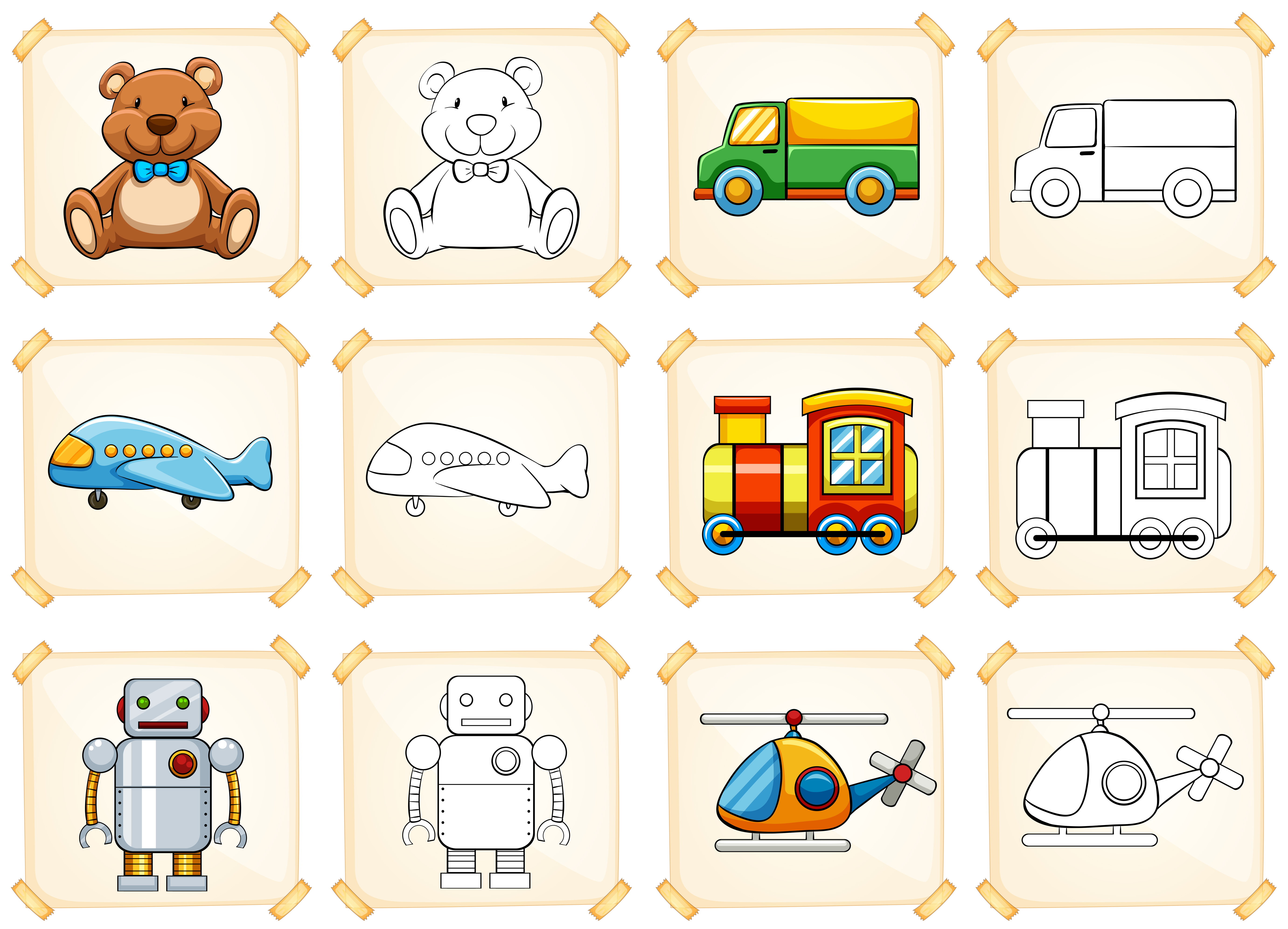 Coloring template for different toys 353034 Download Coloring template for different toys 353034 Download
