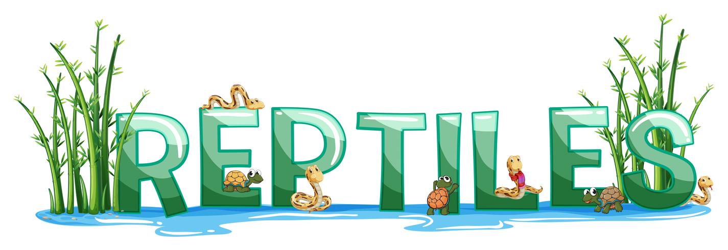 Diseño de fuentes para word reptiles. vector