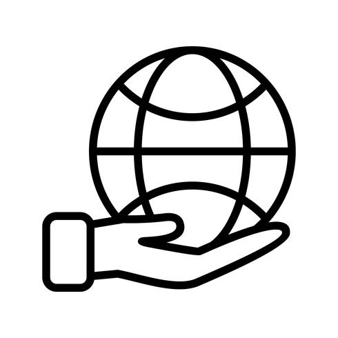 Earth on hand Vector Icon