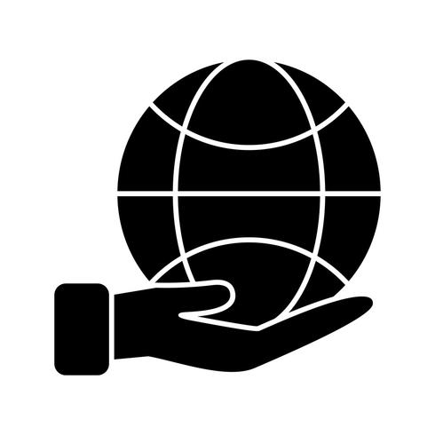 Earth on hand Vector Icon