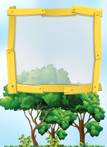 Frame design with trees in background vector