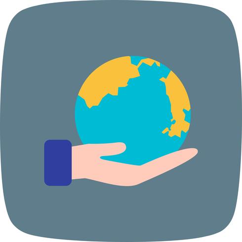 Earth on hand Vector Icon