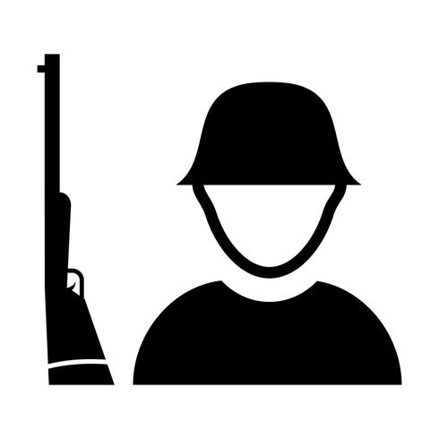 icono de vector de soldado