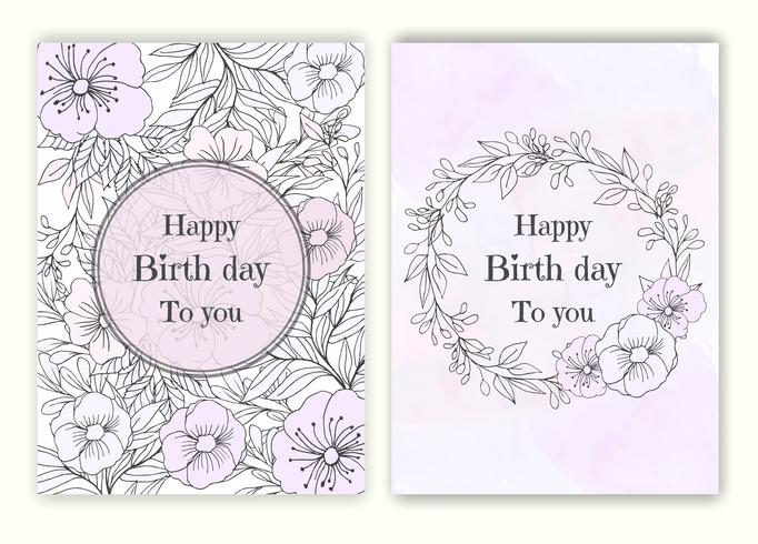 Floral hand drawn frame for a birth day invitation vector