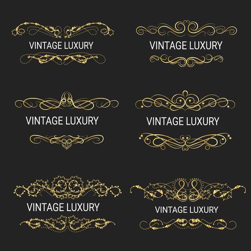 Gold decorative frame Vintage templates  vector